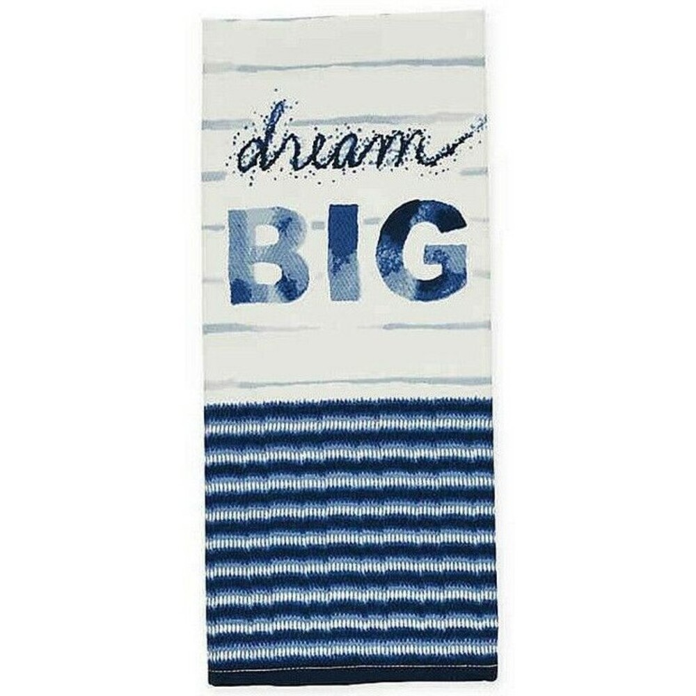 Ellen DeGeneres Dream Big Kitchen Dish Towels Blue Set of 2 100% Cotton 18x 28